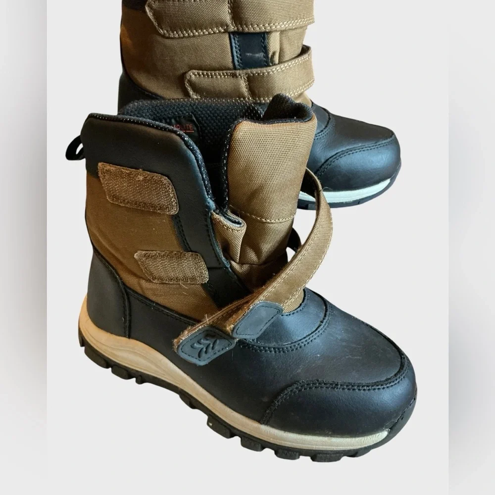 Thermolite Kids Snow Boots Size 2 Waterproof Winter Boots Brown
